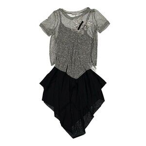 Venera Arapu Silver Sequin Butterfly Asymmetric